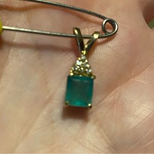 Emerald, 14K, and Diamond